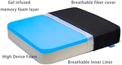 Ifoam Gel Infused Memory Foam Layer Wheelchair Cushion - Image 3