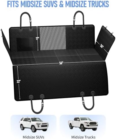 Dog Car Seat Cover for Back Seat, Hard Bottom Back Seat Extender for Dog - Image 3