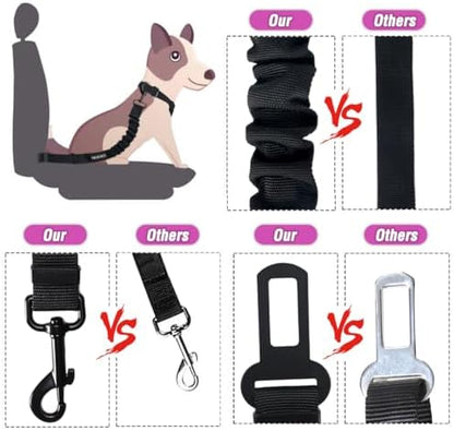 COOYOO Dog Seat Belt, Durability Retractable Dog Car Harness Adjustable Dog - Image 3