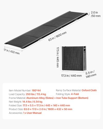 VEVOR Dog Ramp for Cars, Folding Pet Ramps for Medium & Large Dogs up to 250lbs - Image 7