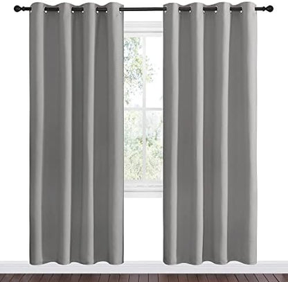 NICETOWN Silver Grey Room Darkening Curtain Panels 78" Long - Image 2