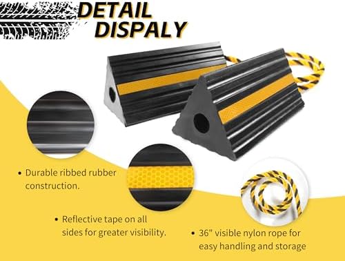 MaxxHaul 50019 Heavy Duty 3-Sided Rubber Wheel Chock - Image 3
