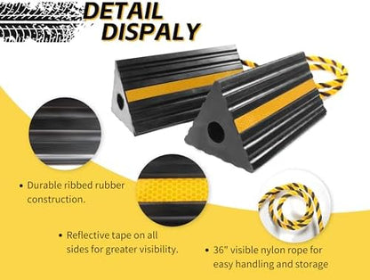 MaxxHaul 50019 Heavy Duty 3-Sided Rubber Wheel Chock - Image 3
