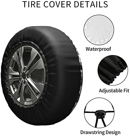 Funny Raccoon Spare Tire Cover Black White American Flag - Image 4