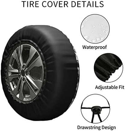 Funny Raccoon Spare Tire Cover Black White American Flag - Image 4