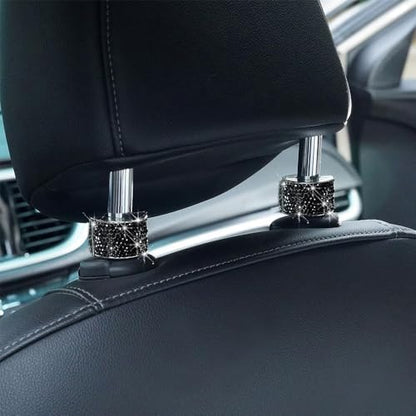 4PCS Crystal Rhinestone Bling Car Headrest Collars, Automotive Magnetic - Image 5