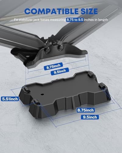 Kohree 2 Pack RV Stabilizer Jack Pads Fits Foot Base 8.75"-9.5" x 5.5" - Image 2