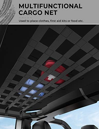 JOYTUTUS Mesh Cargo Net Roof Storage Netting Hammock Roll Cage Bar Restraint - Image 2