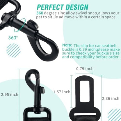 COOYOO Dog Seat Belt, Durability Retractable Dog Car Harness Adjustable Dog - Image 5