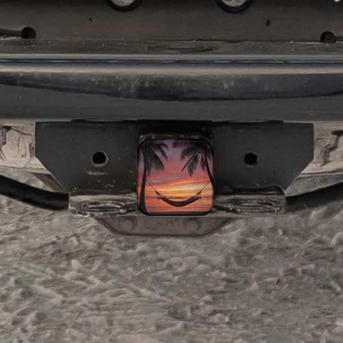 Swono Ocean Sunset Travel Trailer Hitch Cover Paradise Beach Hammock Palm Trees - Image 5