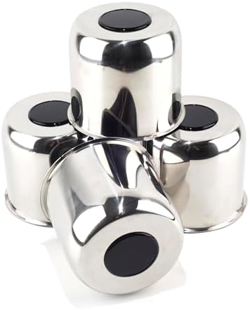 4Pcs 4.9" Stainless Trailer Wheel Center Caps, 4.47" H Chrome - Image 2