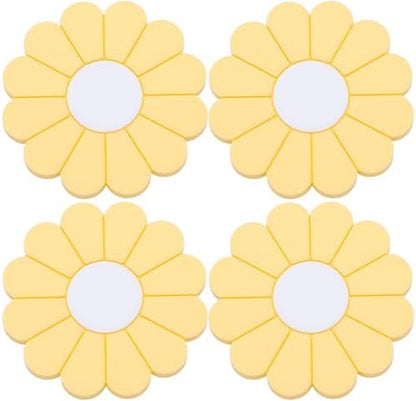 4-Pack Car Cup Holder Coaster Inserts, Daisy Shape, 2.75 Inch Non-Slip Silicone by MEAJOO