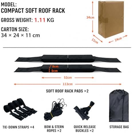 Universal Soft Roof Rack Pads for Toyota 4Runner Platinum AWD 2018-Present - Image 2