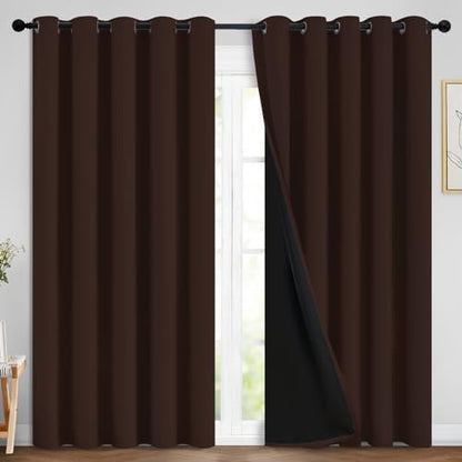 Yakamok Chocolate Brown Blackout Curtains 84 Inches Long 70" Wide, 2 Panels by Yakamok