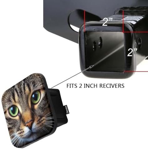 Swono Cat Head Hitch Receiver Cover Cute Green-Eyed Cat Pet Kitten Sturdy - Image 3