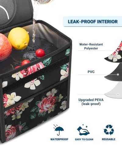 Capolo Car Trash Can with Lid, Leakproof Car Garbage Can Car Trash Bag - Image 4