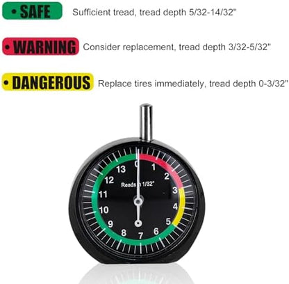 2pcs Tire Tread Depth Gauge, Professional Dial Type Tire Tread Depth Gauge - Image 3