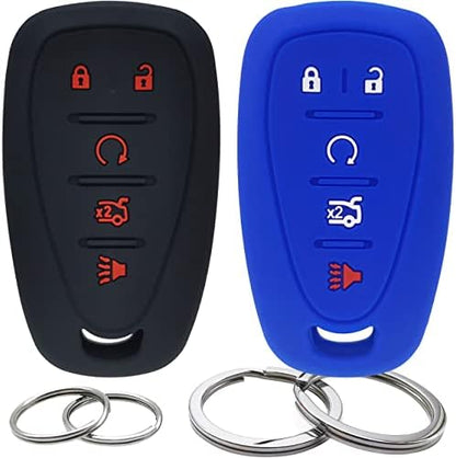 2 Pcs Silicone Key Fob Cover Remote Case Keyless Protector Compatible by GFDesign