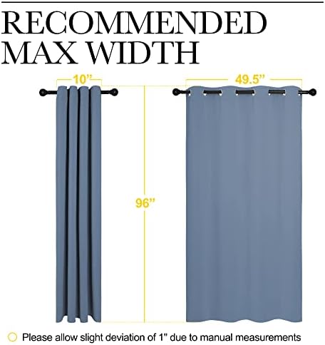 NICETOWN Stone Blue Room Darkening Curtain Panels 96" Length - Image 7
