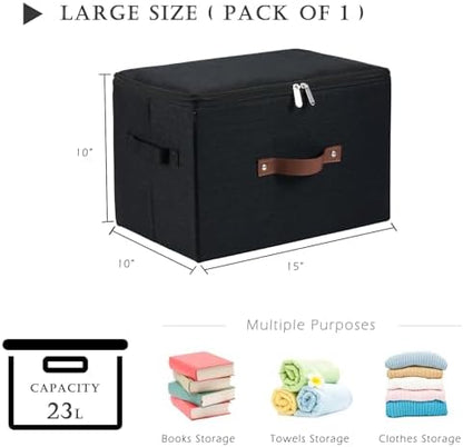 Storage Bins with Zipper Lids Decorative Lidded Baskets Boxes - Image 3