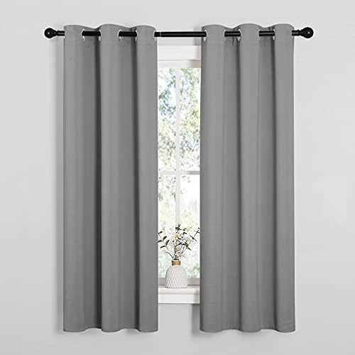 NICETOWN Silver Grey Blackout Curtain Panels, 2 Panels, W34 x L63-inch by NICETOWN