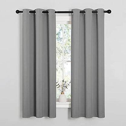 NICETOWN Silver Grey Blackout Curtain Panels, 2 Panels, W34 x L63-inch by NICETOWN