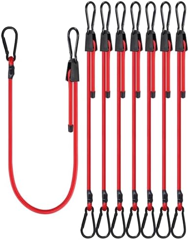 Lucky Straps 48" Red Adjustable Carabiner Bungee Cords by LuckyStraps