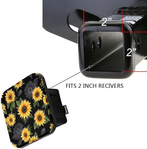 Swono Sunflowers Square Receiver Hitch Covers Vintage Bloom Yellow Sunflowers - Image 3