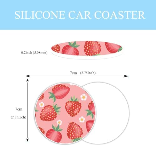 Cute Pink Strawberry Steering Wheel Cover Anti-Slip and Practical 14.5-15 Inch - Image 3