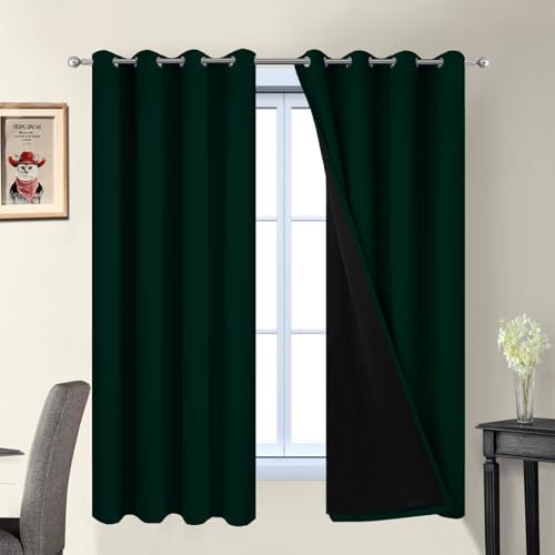 Yakamok Pine Tree Green 100% Blackout Curtains 63 Inches Long 52" Wide by Yakamok