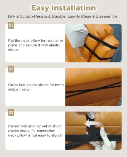 Neck Pillow for Recliner/Armchair, Non-Slip Adjustable Velvet - Image 6