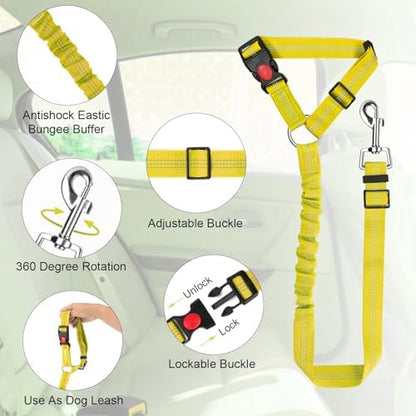 BWOGUE Dog Seat Belt for Car, Headrest Restraint Bungee Lead - Image 4
