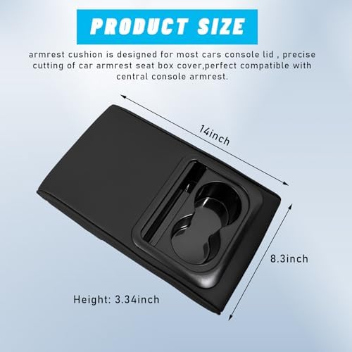 Car Center Console Armrest Pillow, Memory Foam Auto Armrest Box Cover - Image 2