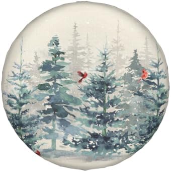 Winter Pine Tree Spare Tire Cover Universal 15 Inch Red Bird Waterproof Wheel - Image 2