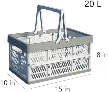 Collapsible Crate Milk Crates for Storage Plastic shopping basket 20L for - Image 2