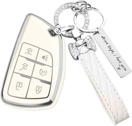 for Chevy Key Fob Cover, 6 Button TPU Protection Case by HEKBRYN