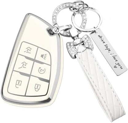 for Chevy Key Fob Cover, 6 Button TPU Protection Case by HEKBRYN