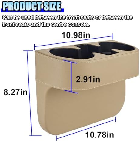 ZIMISI Car Cup Holder, Leather Front Console Gap Filler Organizer - Image 2
