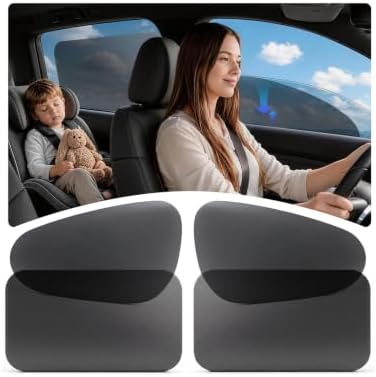Static Cling Car Window Shades 4 PCS, Roll Windows Down, by MakeLifeBetter