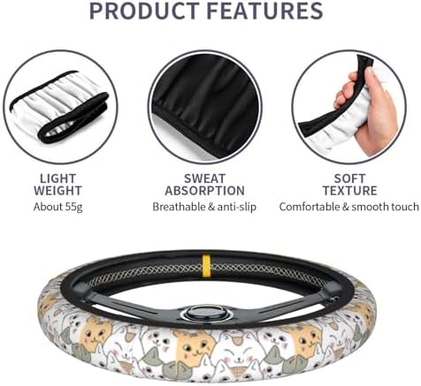 Cat Steering Wheel Cover Anti-Slip Universal - Image 5