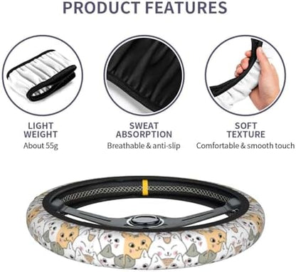 Cat Steering Wheel Cover Anti-Slip Universal - Image 5