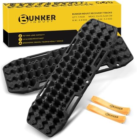 BUNKER INDUST Off-Road Traction Boards, Pair Recovery Tracks Traction Mat by BUNKERINDUST
