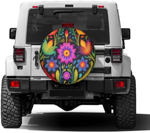 Delerain Mexican Boho Ornament Flower Spare Tire Cover - Image 2