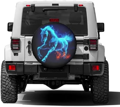 Delerain Spare Tire Cover Blue Horse Wheel Covers Sun Protection Waterproof - Image 2