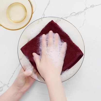 Homaxy 100% Cotton Waffle Weave Kitchen Dish Cloths 18-Pack - Image 4