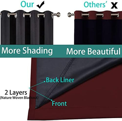 Yakamok Burgundy Red Blackout Curtains 84 Inches Long - Image 5