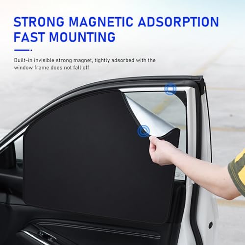 4 PCS Car Side Window Sun Shade, 24.40In x 18.89In x 12.99In Front Window Sun - Image 4