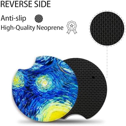 Car Cup Holder Coaster, Absorbent The Stars Rubber New Automotive Cup Holder - Image 3