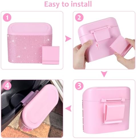 Accmor Bling Pink Car Trash Can - Image 6