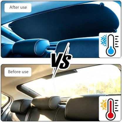 Car Rear Window Sun Shade, 39.37"x19.76" 210T Titanium Silver Foldable Sun Shade - Image 4